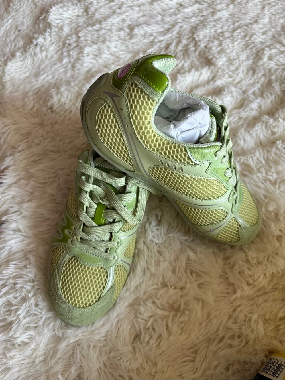 Marc Jacobs Light Green and Pink Mesh Sneakers